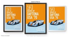 Porsche 917K (1970 Daytona 24Hr) Gulf Liveries Wall Art - Wall Decor Car Poster