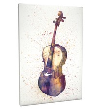 Cello Abstract Watercolor Box Canvas and Poster Print (2004)