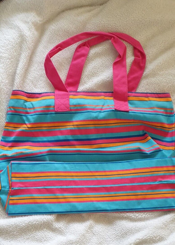 Multicoloured beach bag - multicoloured,