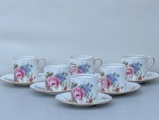 12pcs Vintage Aynsley Howard Sprays Demitasse Coffee Cups & Saucers -1st Quality