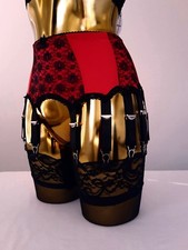 XL 14 Strap Red Lycra Black