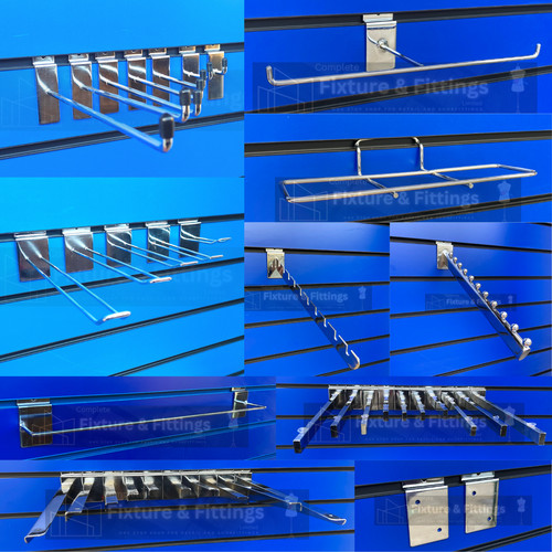 Slat wall fittings prongs - wall, arms