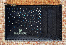 SWAROVSKI COIN PURSE CREDIT CARD HOLDER NAVY BLUE WITH CRYSTALS NEW