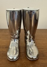 Silver plated novelty riding  boots  by Grenadier England  Pair collectable