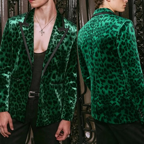 New men green leopard - men's, suit