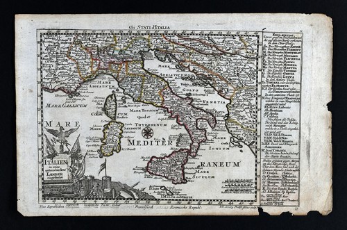 1786 johann probst map italy - 1786,