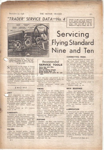 Standard flying nine and - flying, ten