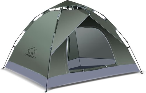 Camping dome tent - dome, man