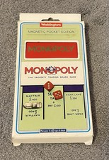 Vintage 1993 Waddingtons Monopoly Magnetic Pocket Edition Travel Board Game44023