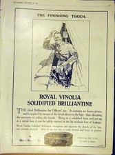 Original Old Antique Print Royal Vinolia Brillliantine Officers War Ww1 1915