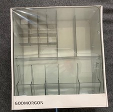 IKEA GODMORGON Storage Box w/ compartments 12 ½"x11"x4" Smoked 104.002.67 New
