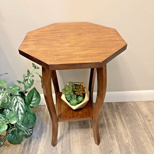 Vintage handmade wood octagon - vintage,