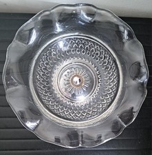 Small Art Deco Pressed Glass Comport Cake Stand. Clear