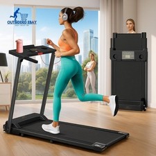 Treadmill Running Electric Walking Pad Foldable Home Gym Bottle Holder Machine