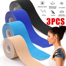 3 Rolls Kinesiology Tape KT Sports Support Physio Muscle Strain Injury 5cm x 5m