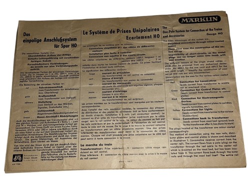 Vtg 1959 marklin - 1959, leaflet