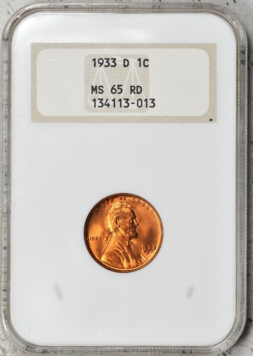 1933 lincoln cent ngc ms65rd - lincoln,