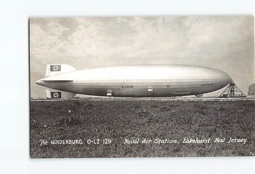 Postcard hindenburg zeppelin - hindenburg,