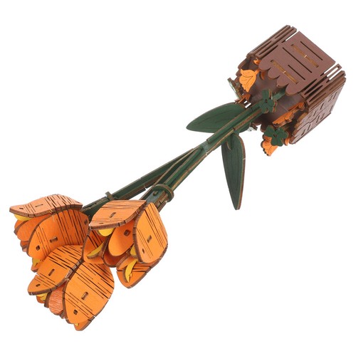Wooden flower bouquet - 3d,
