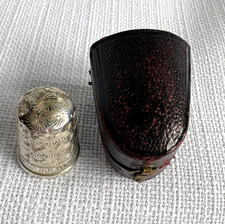 Chester Silver Charles Horner thimble c1903 in case
