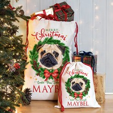 Pug Christmas Sack