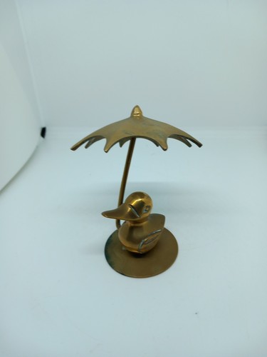 Vintage brass duck with - brass,