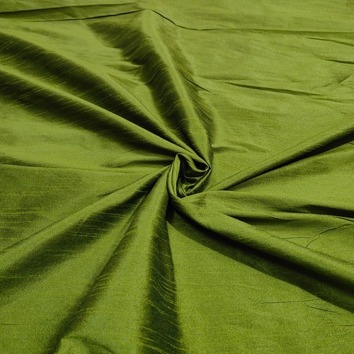 Olive green dupioni fabric - olive,