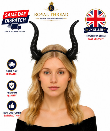 Black devil horn headband - horn,