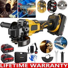 21V 125mm Brushless Cordless Angle Grinder Cutter w/ 2 Battery & Charger & Disc