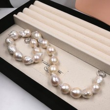 Huge 20-30 mm White Nucleated  Baroque Pearl Pendant 18"