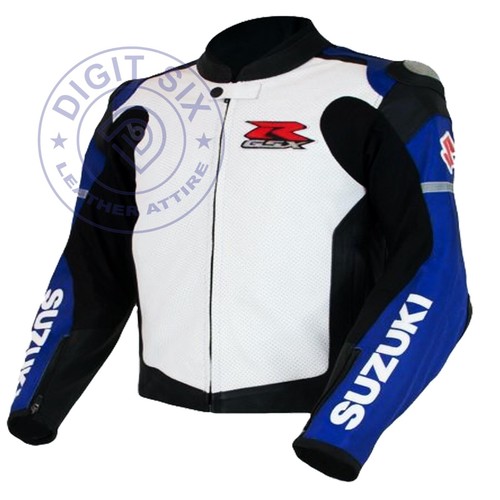 Blue suzuki motorbike - motorbike, leather