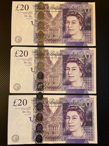 Old british twenty pound - british,