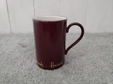 Harrods Knightsbridge burgundy red coffee cup