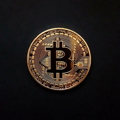 Gold plated bitcoin coin - plated,