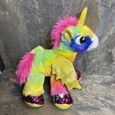 Rainbow unicorn sparkly plush