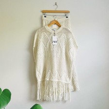 Zara Cream Fringed Tunic Top