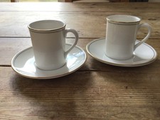 2 x  M &S  St Michael English   China Lumiere Coffee/Espresso Cups and Saucers