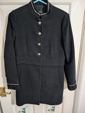 ZARA Black Velvet Military Style Equestrian Embroidered Jacket Coat