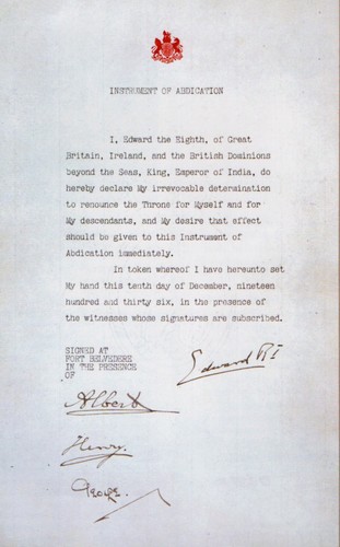 King edward viii instrument - viii, of
