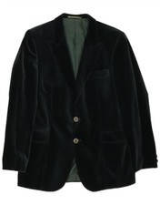JOBA Mens 2 Button Velvet Blazer Jacket UK 38 Medium Green Cotton BU05