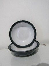 2 Denby Greenwich Rimmed Cereal Pudding Bowls
