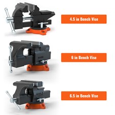 4.5/6/6.5 in Engineer Vice w/ Anvil Swivel Base Workshop Heavy Duty Bench Vise