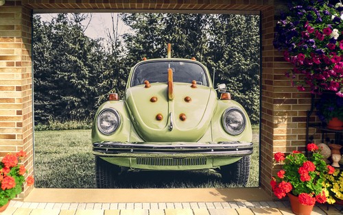Green classic car - green,