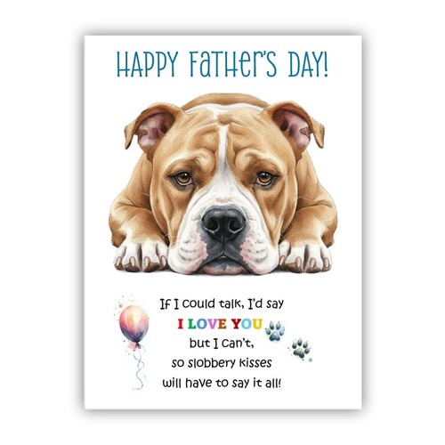 American bulldog father day - bulldog, father's