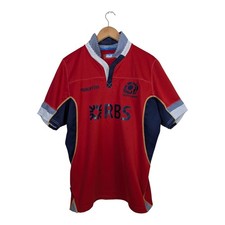 Scotland Rugby Shirt Mens XL 46" Red Jersey Union Away Top Macron 2014-2015 Vgc