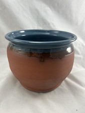 VINTAGE blue glazed terracotta