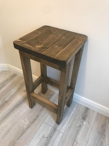 Solid wood bar stool - wood, stool-