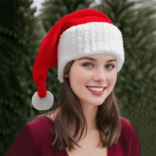 Knitted Christmas Santa Hats Mens Womens Xmas Party Winter Decorative Hat
