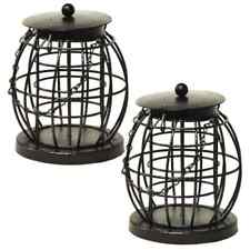 2 x Wild Garden Bird Lantern Mini Caged Fat Ball Feeder With Squirrel Guard