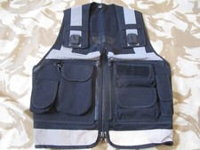 Protec HI VIZ Utility BLACK VEST police SECURITY Search & Rescue scouts  LARGE